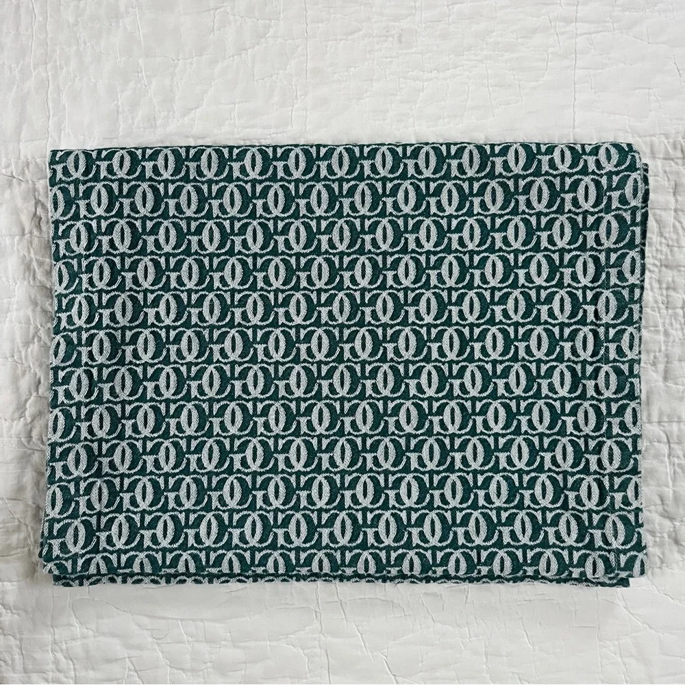Vtg Williams Sonoma Grande Cuisine Monogram Collection Table Runner 95” Jacquard